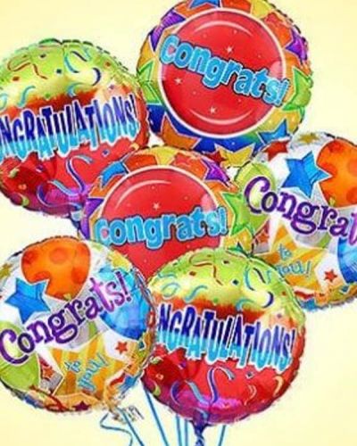 <p>Such great heights! Offer them a congratulations with this festive Air-Arrangement of Congratulations Mylar balloons. A great way to congratulate someone special for any occasion - from a new job or promotion to a new baby or housewarming - choose from arrangements of one dozen or a half-dozen balloons. While designs will vary by regional availability, this is long-lasting gift that's unique, fun and festive.</p>